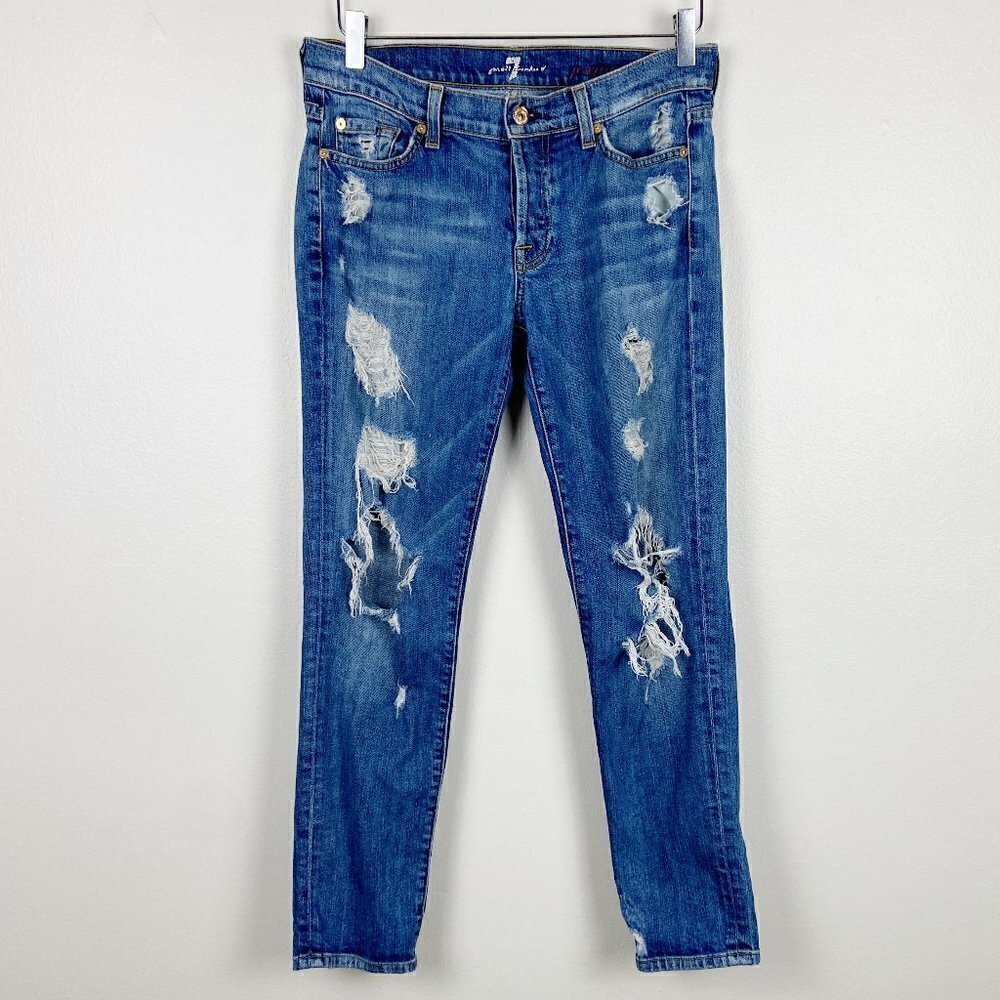 7 FOR ALL MANKIND | Josefina Skinny Boyfriend Distressed Jeans 23